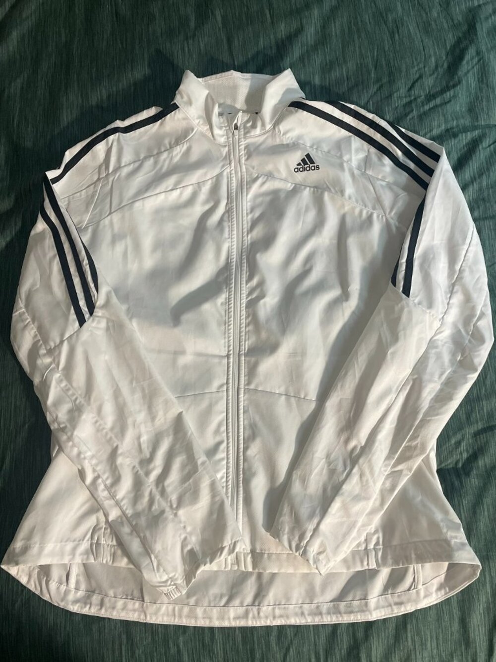 Adidas Women's White Full Zip Wind Breaker Size Medium